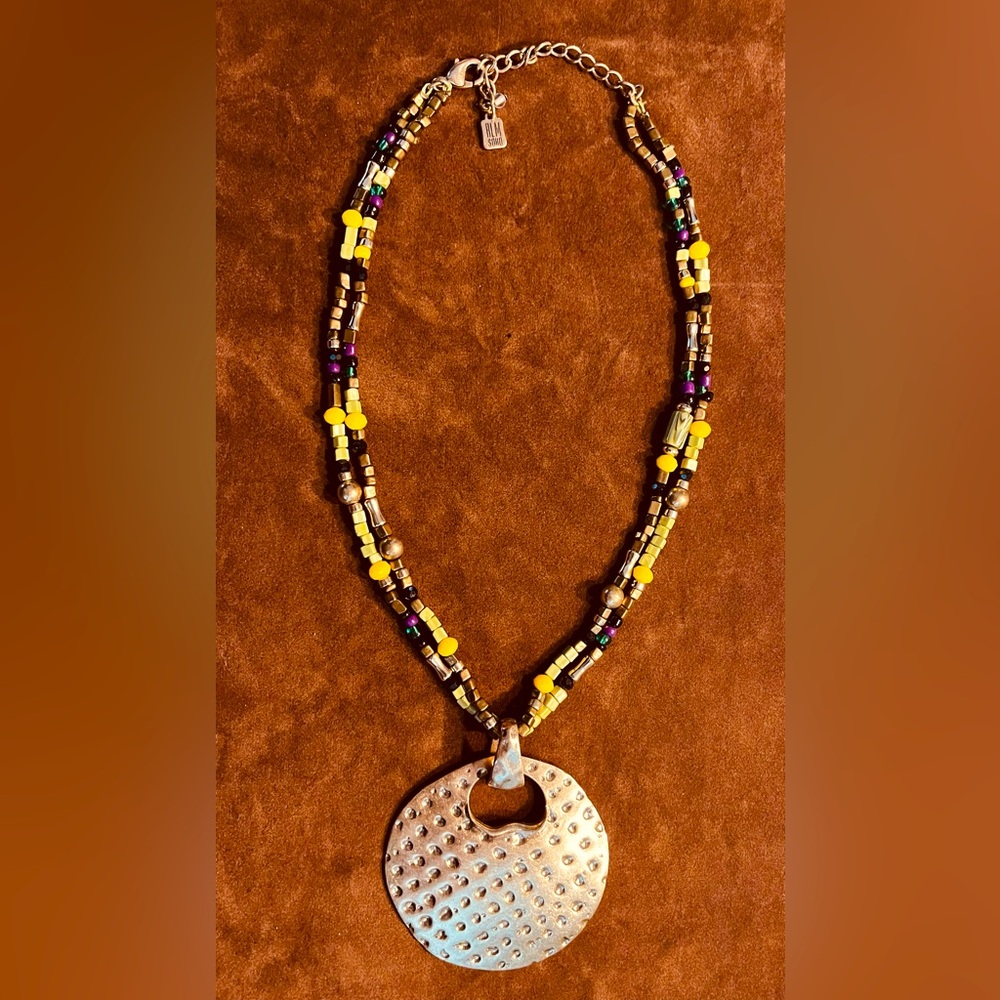 RLM SOHO BEADED GOLD PLATED PENDULUM NECKLACE 10”